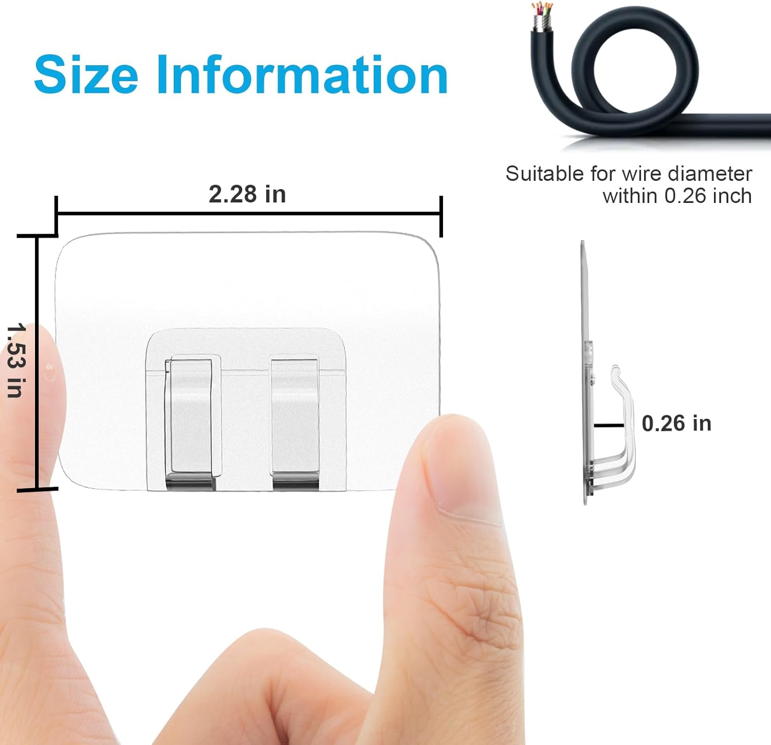 

100 PCS Hooks for Outdoor String Lights Clips,Heavy Duty Cable Clips Hooks for Hanging Christmas Lights With Waterproof Adhesive 10 Pack чистий