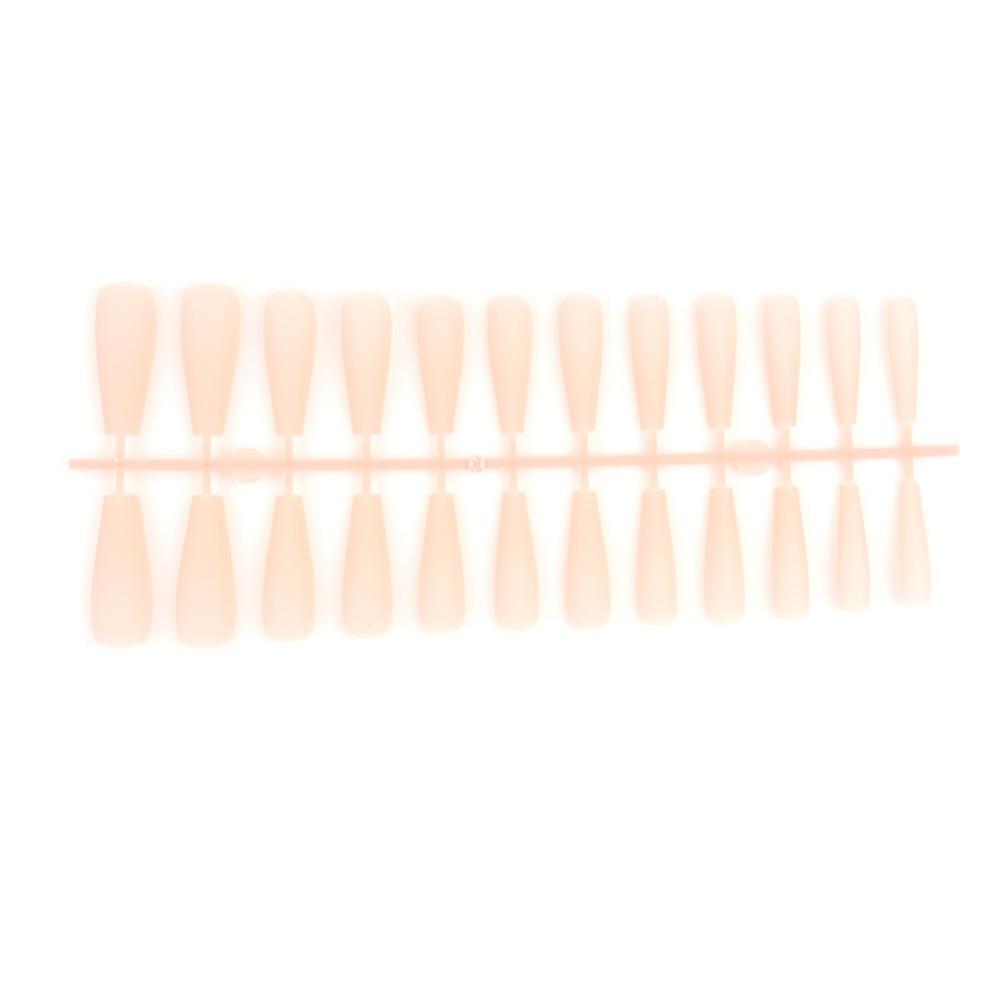 24pcs/set DIY Quick Nails Lengthened Ballet Matte T-shaped False Nails Multi-color Strips Finished Wear Manicure