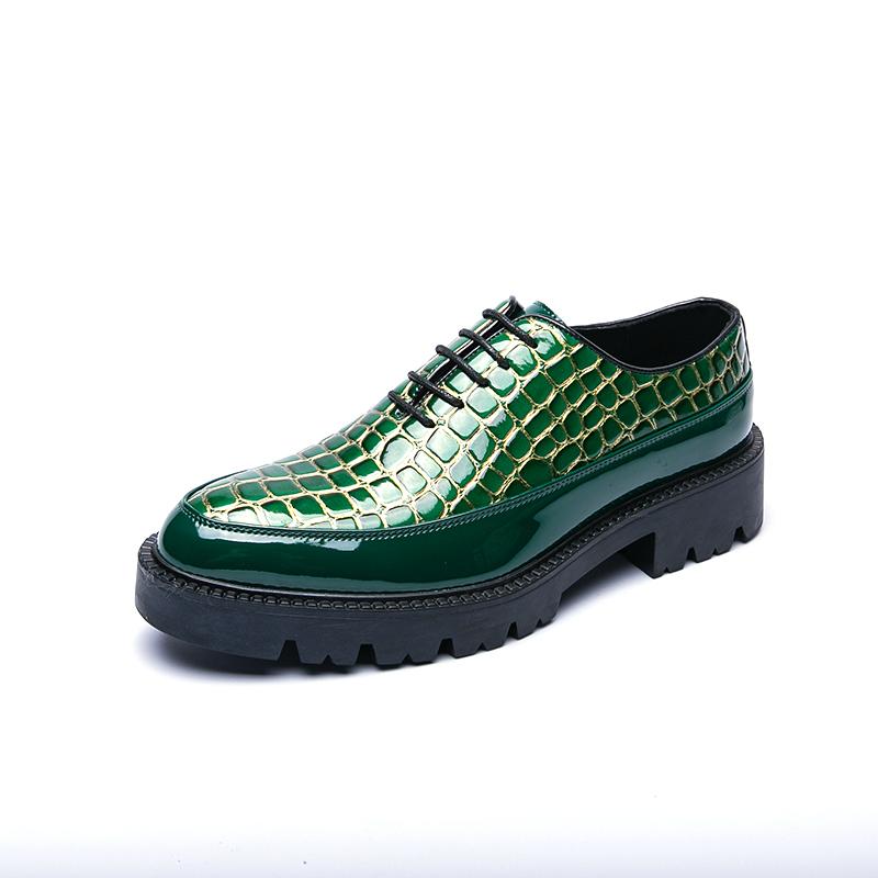 

Модные Роскошные Оксфорды Высокое Качество Текстура Лакированной Кожи Повседневная Комбинация Мужская Модная Толстая Подошва Формальная Мужская Обувь 46 зелёный