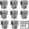 8 PCS T-Style Square Tube Connectors for 3-Way 90 Degree Joins On 1 Inch Pipes for Shed and Railing Construction Projects