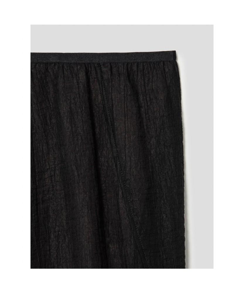 Anggae Black Sheer Midi Skirt Black