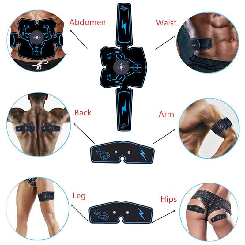 Abdominal Muscle Stimulator EMS Electric USB Rechargeable Abdominal Vibrating Belt ABS Muscular Trainer Slim Fitness Equipment