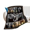 Elephant Print Flannel Blanket Sofa Bedroom Decorative Blanket Office Lunch Break Blanket