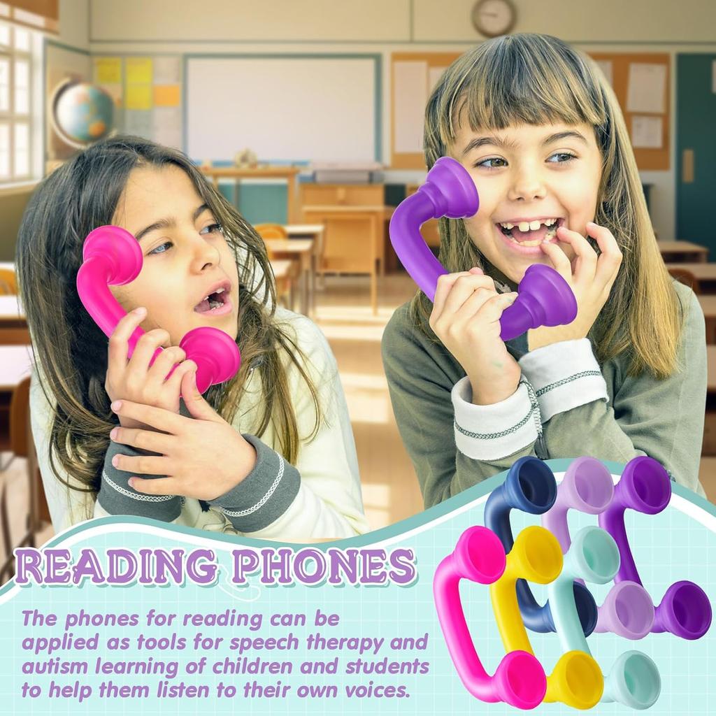 Shappy Bulk Whisper Reading Phones 24 Pcs Whisper Auditory Feedback Phone Classroom Manipulative Hear Myself Sound Speech Therapy Tool for Kids