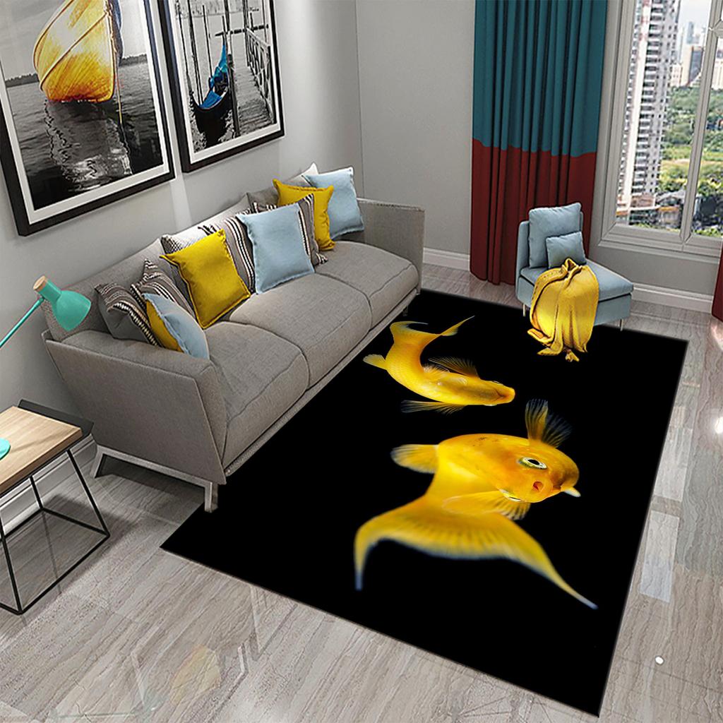 Living Room Kitchen Bedroom Entrance Rug Home Gift Cute Dreamy Goldfish Rug Bathroom Non-Slip Rug Mat