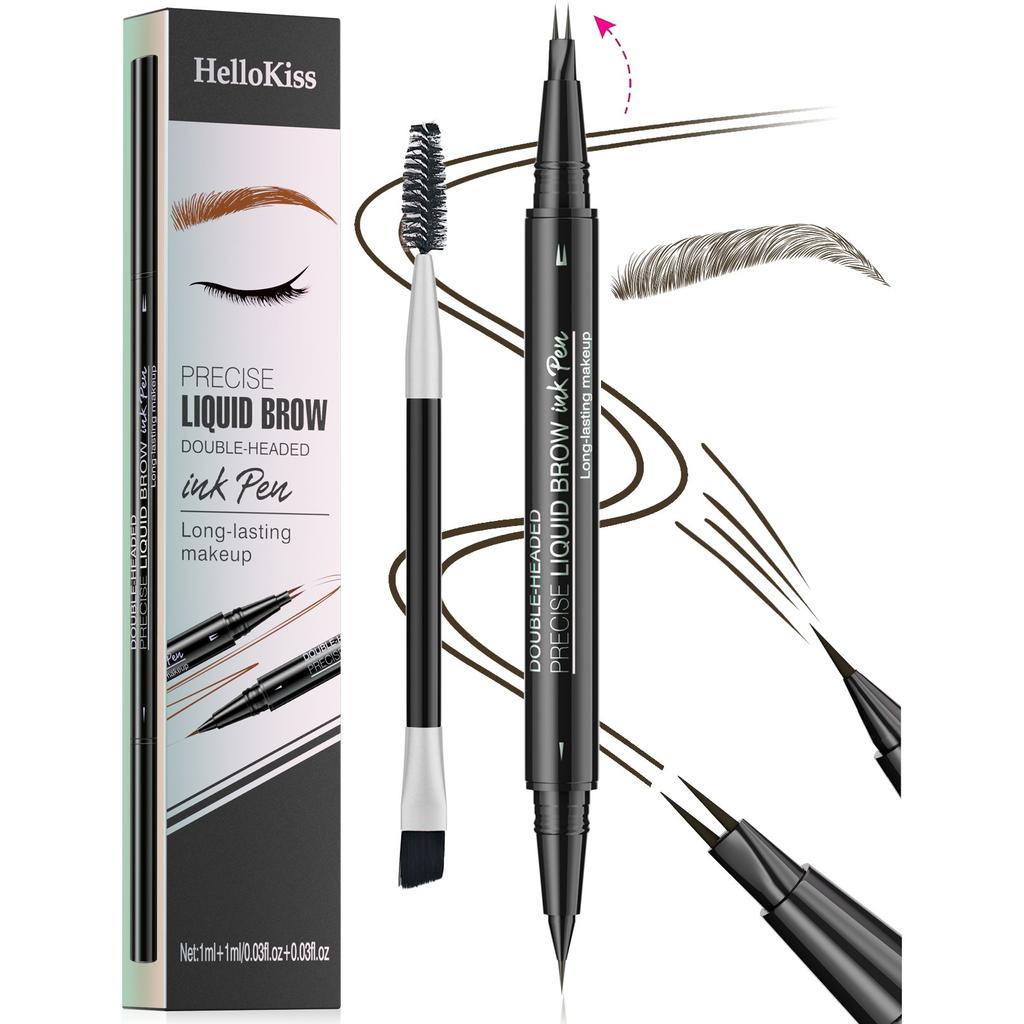 Natural and Smooth Wild Eyebrow Two-headed Eyebrow Pencil, Waterproof, Sweat-proof and Non-smudging Double-headed Eyebrow Pencil