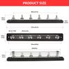 Power Distribution Block 6 x 1/4 Studs Black 12V-36V 150A M6 6 Position with Cover 10-32 Brass Studs Nuts For Automotive Marine