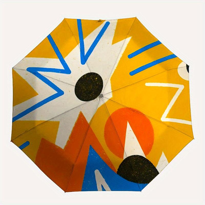

1pc Abstract ArtAutomatic Folding Umbrella, Portable & Foldable Design with 8 Ribs, Casual Outdoor Accessory yy250804162