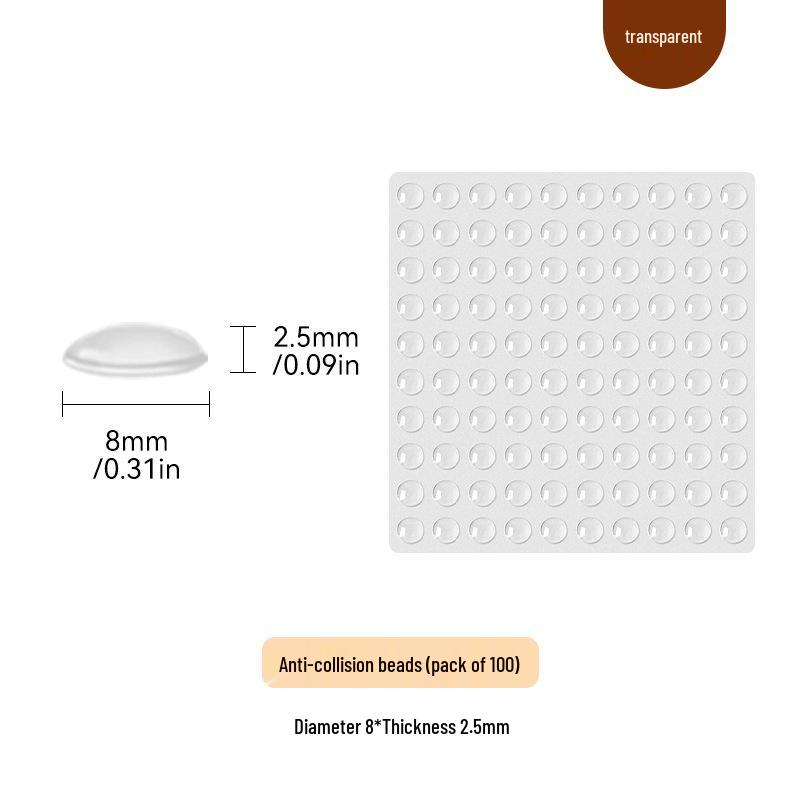 Self-Adhesive Silicone Anti-Collision Beads: Transparent Door Handle & Toilet Lid Shock Absorbers