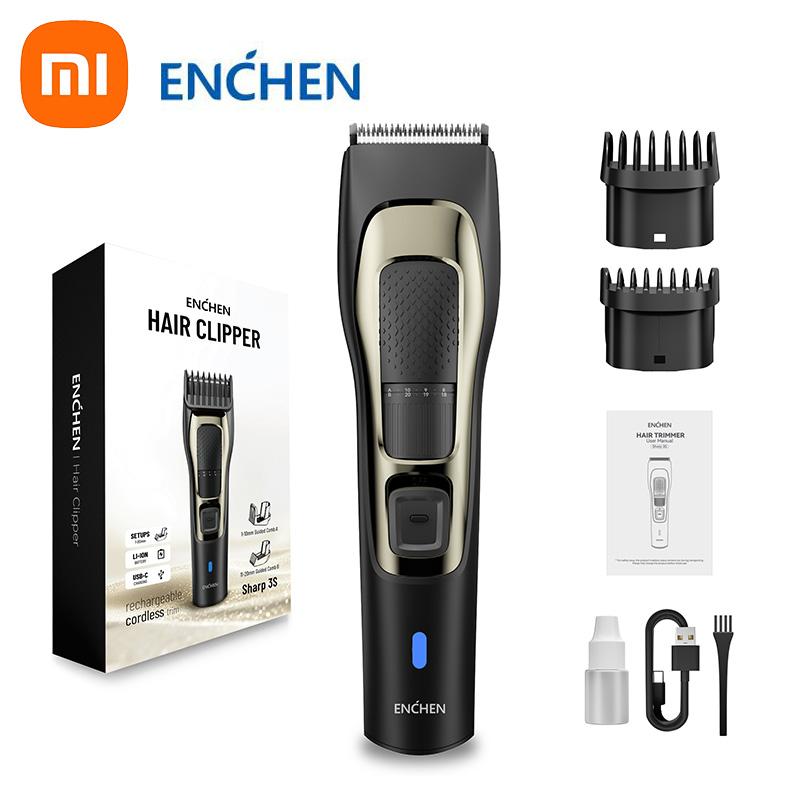 Электрическая машинка для стрижки волос Xiaomi ENCHEN Sharp 3S, перезаряжаемая машинка для стрижки, триммер для волос для мужчин чёрный