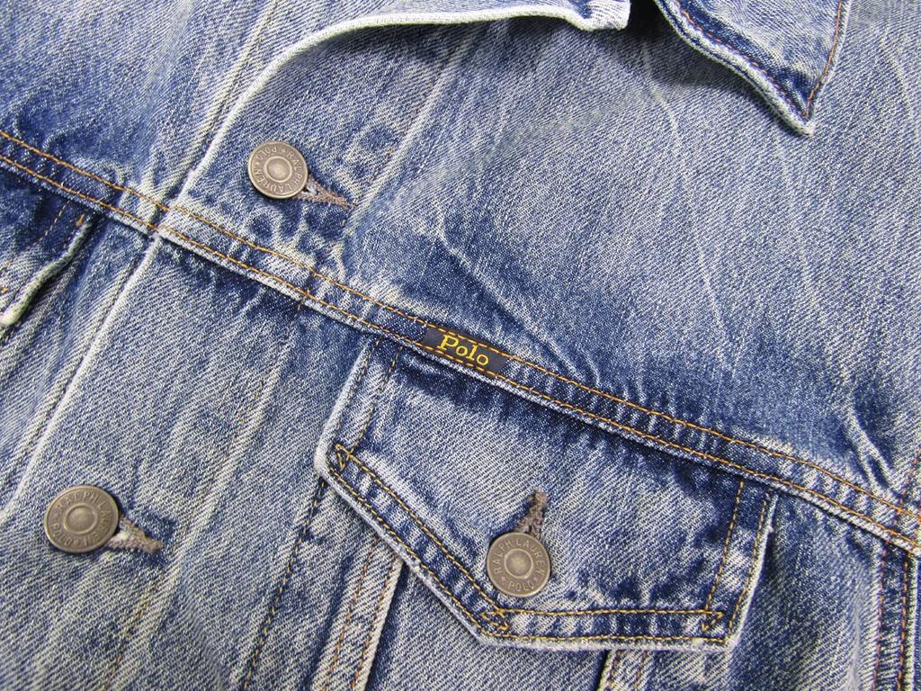 POLO RALPH LAUREN Big Pony Print Denim Size Blue Men's Jacket, XL, (Product Code 0101940)