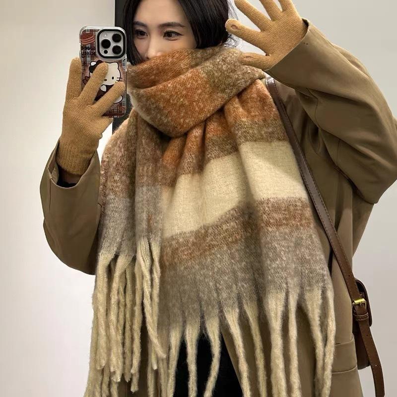 New autumn and winter scarf Wizard of Oz Mohair Korean version versatile student advanced thickened warm