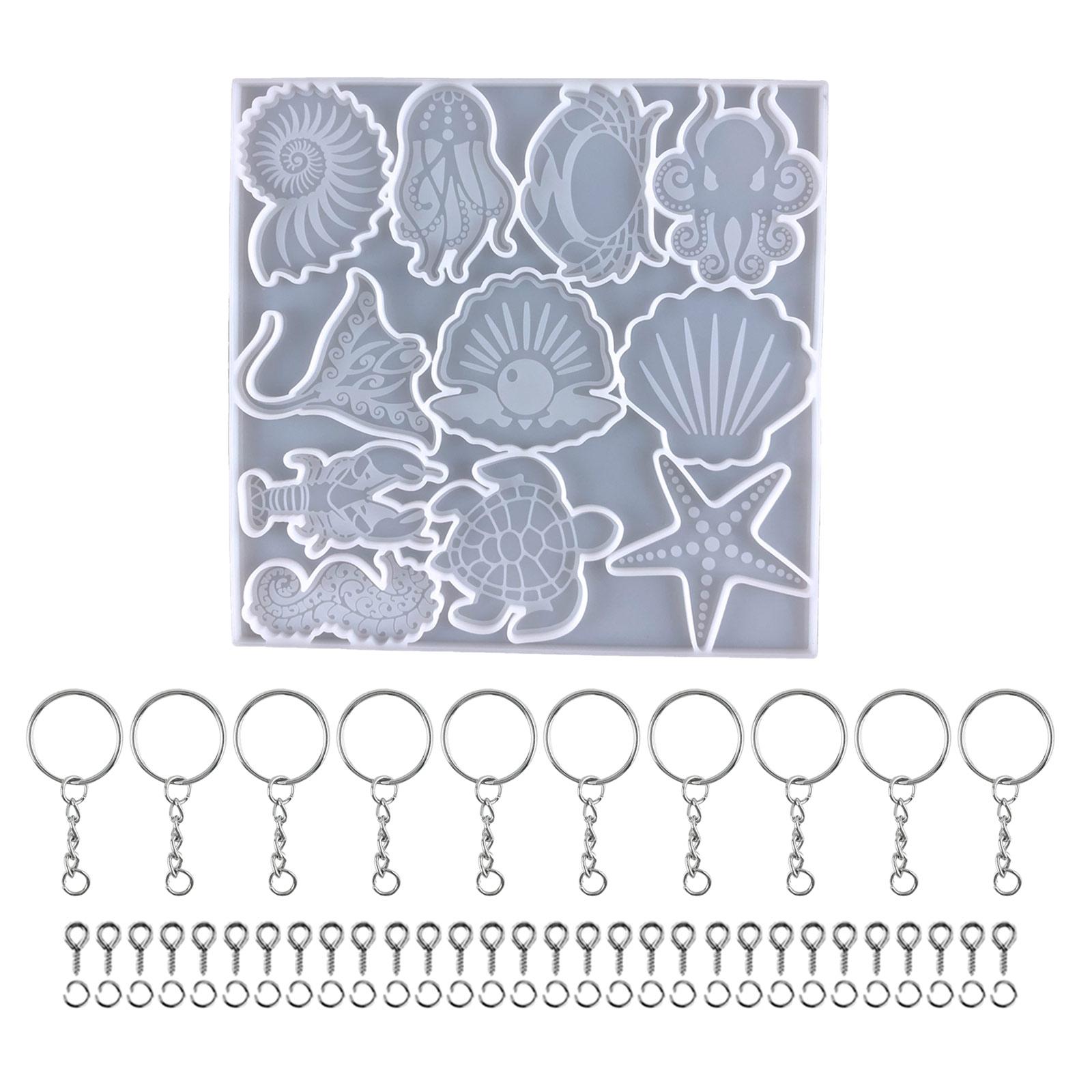 

Геометрический брелок для клея, форма для капель Diy, морские животные, осьминоги, ракушка, морская звезда, ключи, подвеска, силиконовая форма для поделок