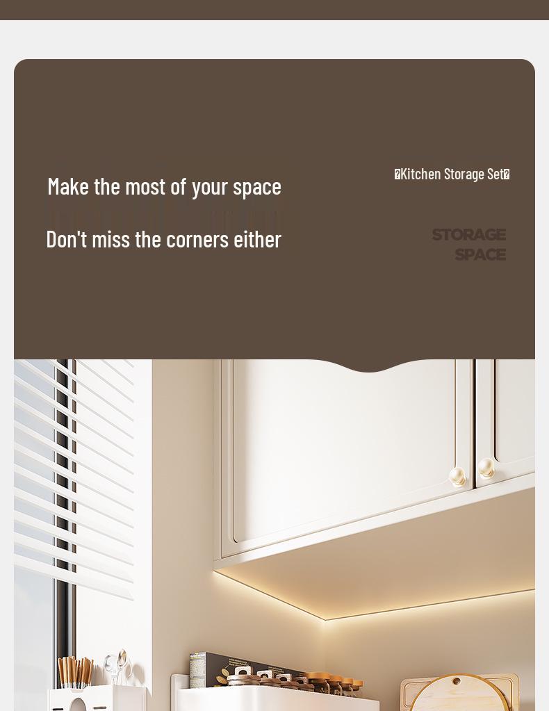 Wall-Mounted Punch-Free Kitchen Spice Rack & Shelf Organizer