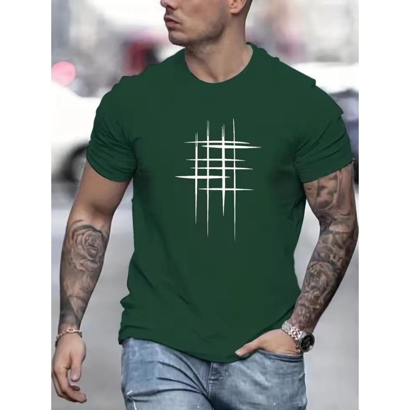 Men's Line Pattern T-Shirt Breathable Casual Street Trend 3D Printing