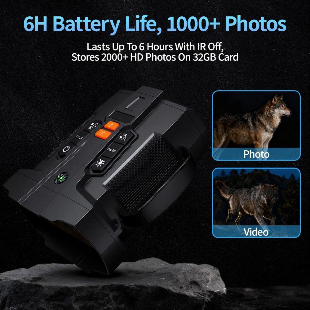 4.5 Inch Big Screen 4K Night Vision Goggles 10x Zoom Infrared Night Vision Telescope Camping