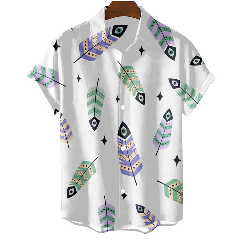 Mode Original Herrenhemd Hawaii Lässig Herren Slim Fit Kurzarm Oberteile Übergröße Einfach Federdruck Camisa MasculinaA