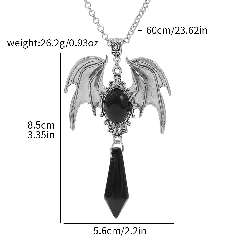 Gothic Vampire Bat Necklace For Women Man Fashion Witch Jewelry Accessories Red Crystal Vintage Bat Pendant Necklace