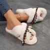 Soft Sole Warm Slippers Women Winter New Cross Design Cozy Home Shoes