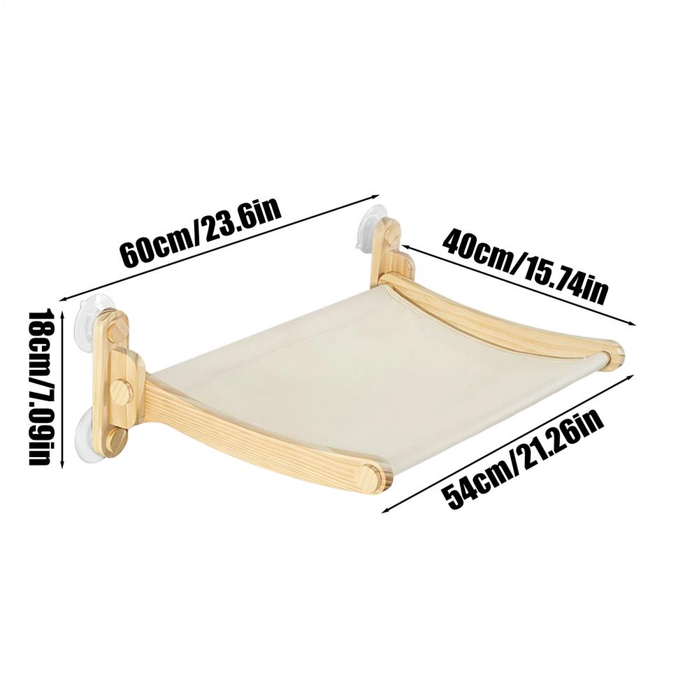 

Cat Window Bed Suction Cup Hammock Seat Wooden Kitten Perch for Kittens Indoor Home Living Room Wall Bedroom Floating Perches