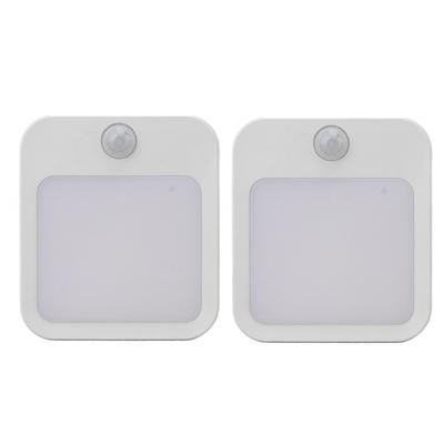 2pcs Plug In Night Light with Motion Sensor Mini Warm White LED Nightlight with Adjustable
