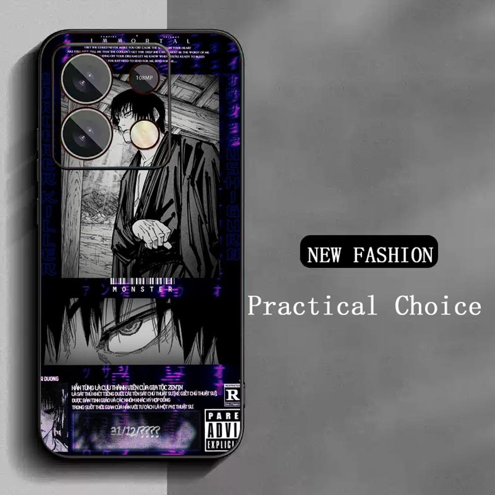 Super cool Toji Fushiguro klassisches Anime Handyhülle für Redmi Note 14 13 12 11 Pro Plus S 5G 14C A3 Weiche Schwarze Handyhülle