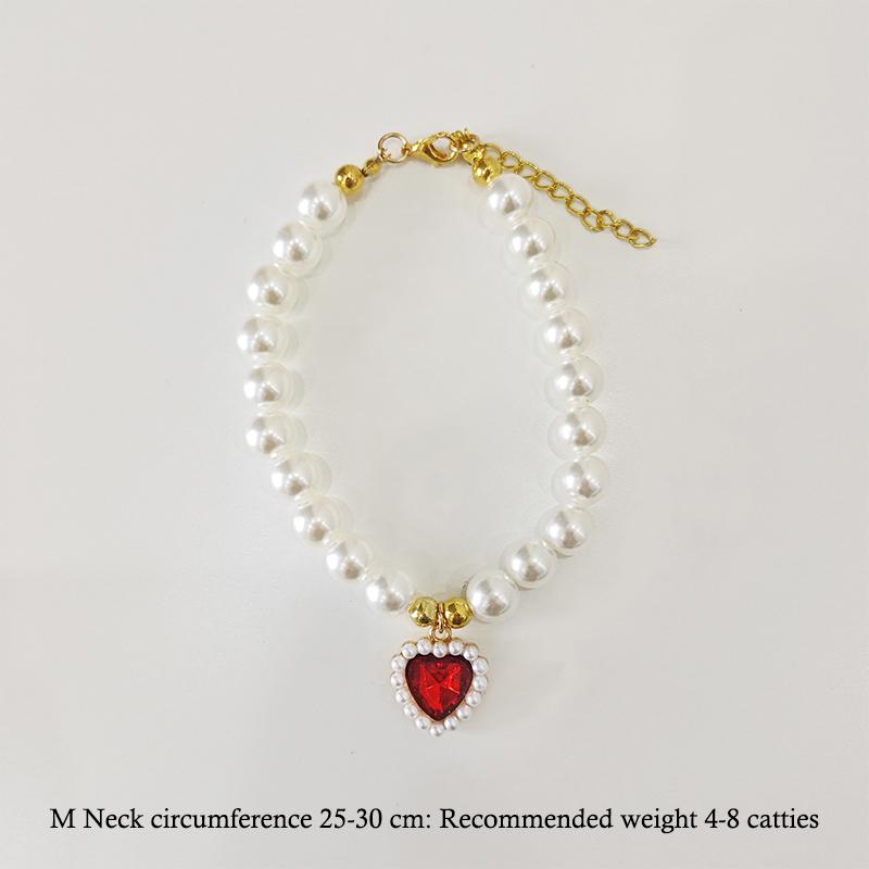 Princess Style Pet Pearl Collar For Dogs Cats - Cute Jewelry Accessory For Puppy Kitten Chihuahua Perfect Wedding Gift