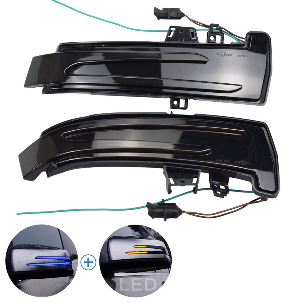 2pcs Dynamic Turn Signal LED Light Side Mirror Indicator For Mercedes Benz W204 CLA A B C E S GLA GLK CLS Class W176 W212