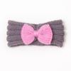 Autumn and winter warm children's contrasting color knitted wool hair accessories, baby solid color bow headscarf, baby headband