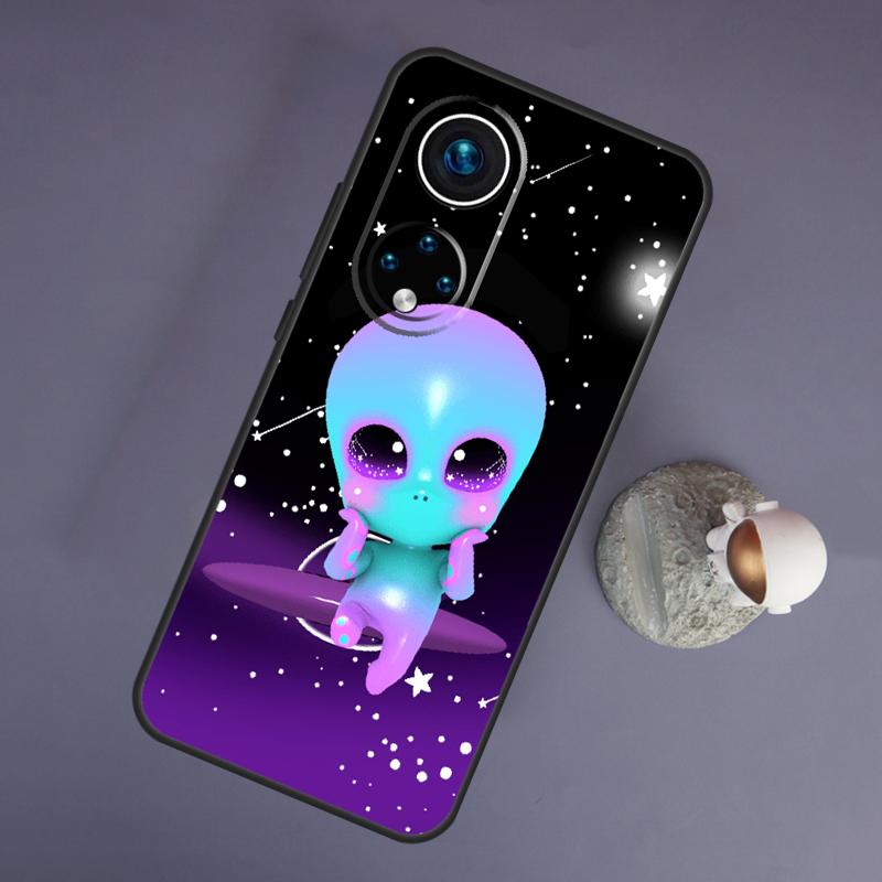 Aesthetics Cute Cartoon Alien For Huawei Honor Magic 5 Lite 70 50 X8 X9 a P20 P30 P40 P50 P60 Pro P Smart Nova 9 5T Case