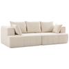 Chenille Sofa, 3-Seater, 248 cm, Wide Padded Seat, Spring Cushions, Beige