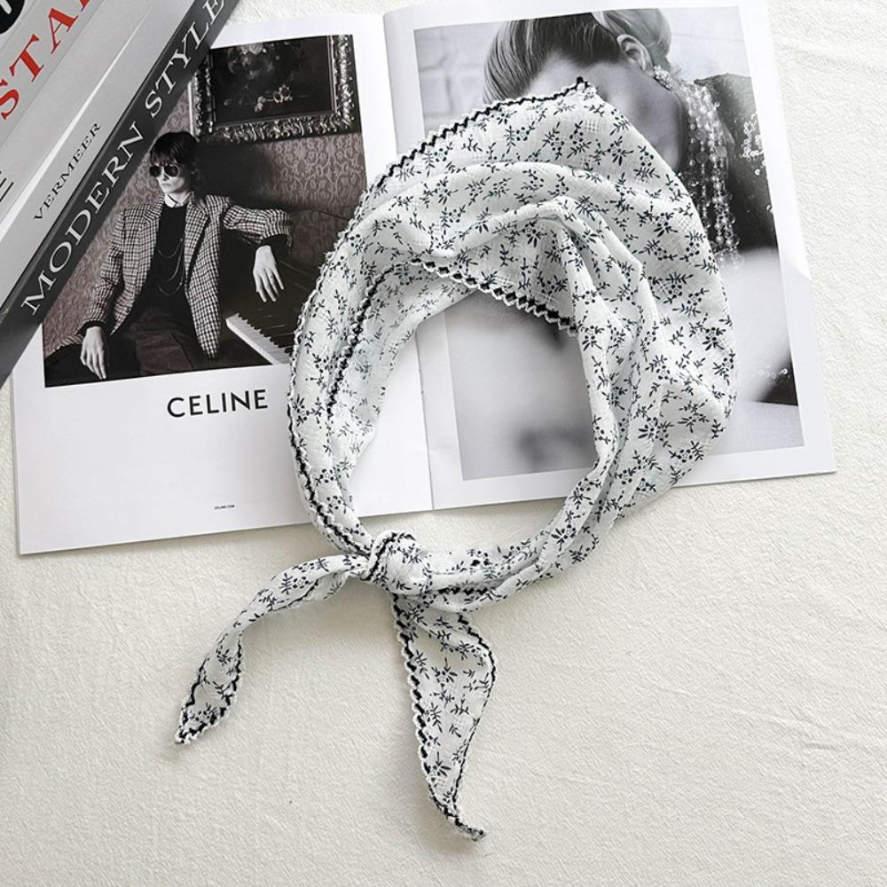 Thin Hair Scarf Headband Solid Color Sun Protective Scarf New Triangle Headscarf  Women