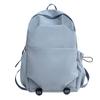 Schoolbag backpack men's and women's solid color casual texture college style backpack large capacity campus class outdoor student schoolbag