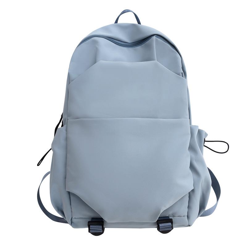 Schoolbag backpack men's and women's solid color casual texture college style backpack large capacity campus class outdoor student schoolbag