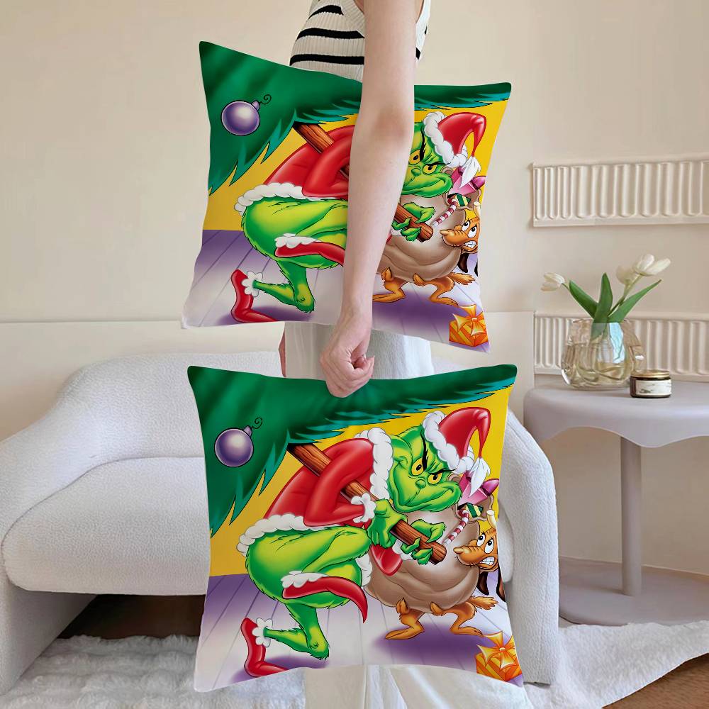 

Cool The G-grinchES Pillow Case Sofa and Living Room Decorative Cushion Covers Dust-proof and Mite-proof Invisible Zipper 12x12Inch