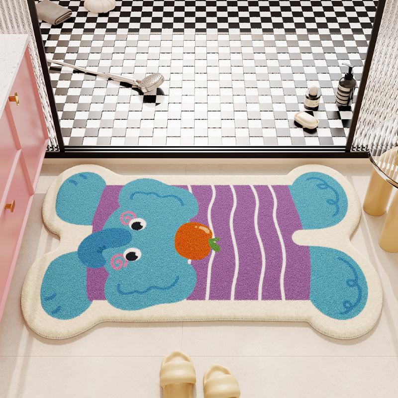 Imitation cashmere floor mat, anti slip mat, absorbent bathroom floor mat, dirt resistant and easy to maintain foot mat