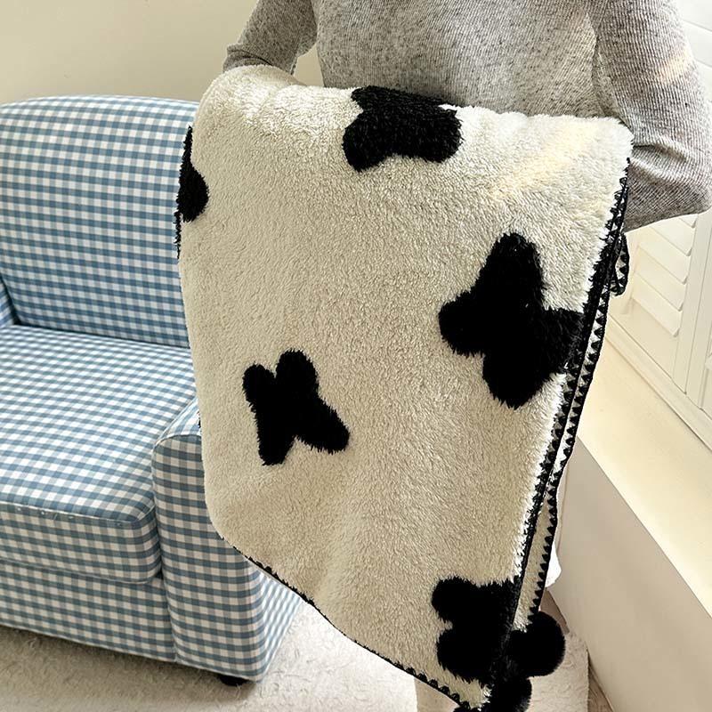 

Одеяло Ins Style шерстяное в форме шара, мягкое жаккардовое двухстороннее одеяло, мягкое и теплое, подходит для всех сезонов 110x150cm