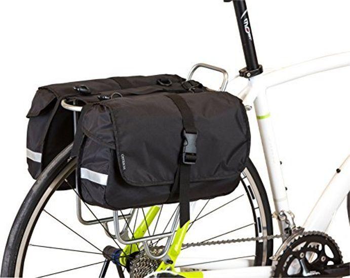 Ostrich Pannier Bags Black of [P-115S] (Set 2)