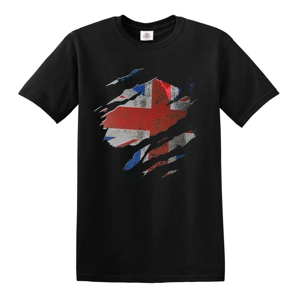 Ripped Union Jack Flag Tshirt Funny T Shirt Country British Retro Fashion Sport