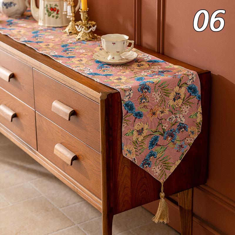 French Style High-grade Fabric Tassel Table Runners Living Room Coffee Table Decor Tea Table Flag TV Cabinet Tea Seat Tablecloth
