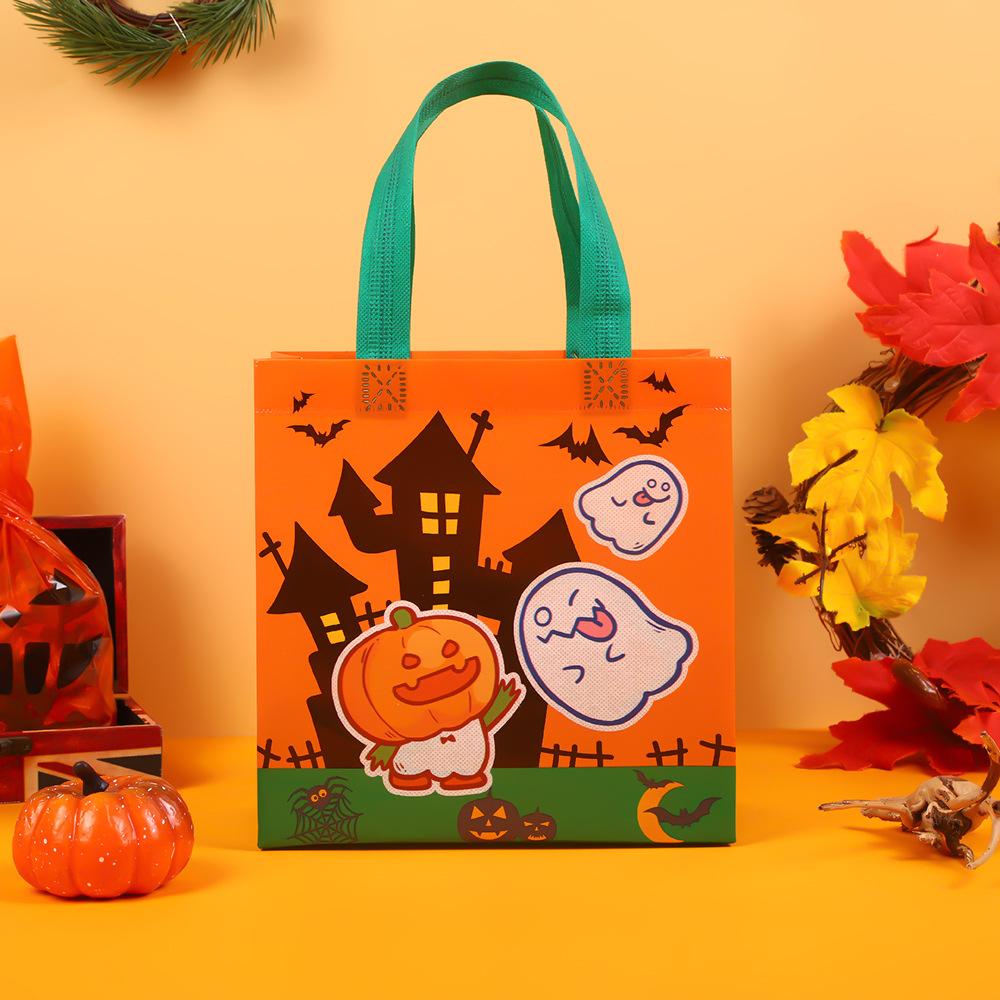 StoBag Halloween Ghost Pumpkin Gift Wrapping Bags Luxury Designer Bags Non Woven Reusable Bags for Sweets Kids Party Treat Candy