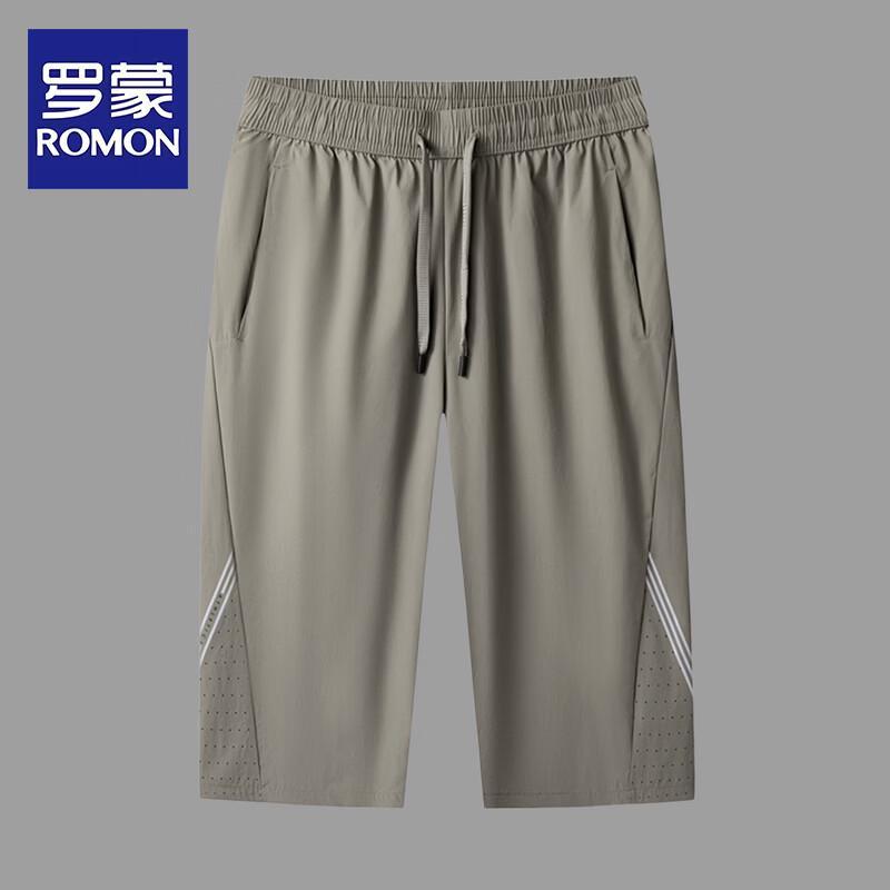 ROMON Men s Plus Size Quick-Dry 3/4 Length Casual Pants 4XL