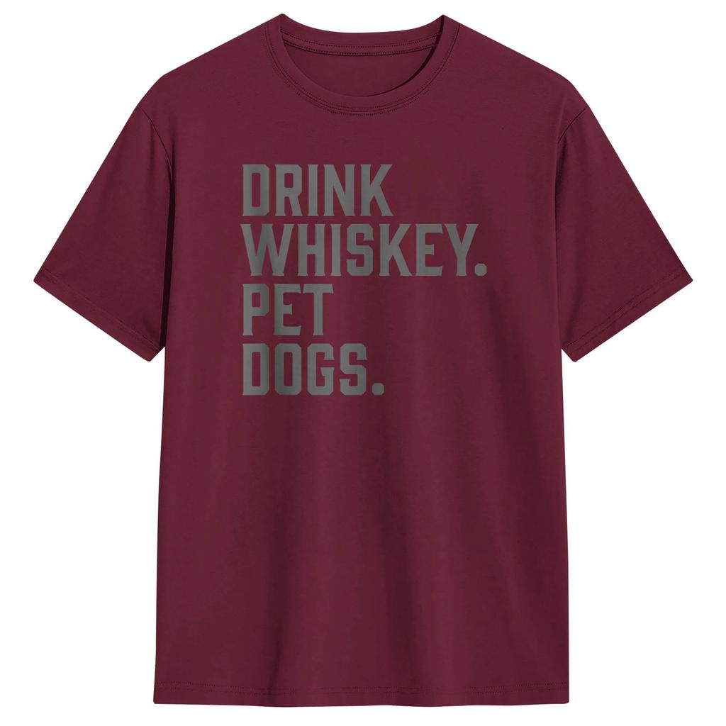 Drink Whiskey Pet Dogs Funny TShirt Unisex Vintage T Shirts Summer ONeck Trendy Cool Tee Shirt Print Oversized Clothes