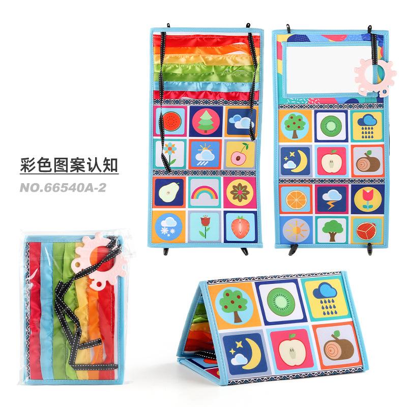 Baby Can'T Tear Desk Calendar Cloth Book Fun Mirror Toy 0-3 Years Old Early Education English Letter Black And White Color Cloth Book
