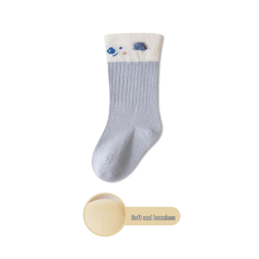 Cartoon Loose-Fit Baby Socks (Spring/Autumn) – Mid-Calf High, Boneless, Unisex for Newborns