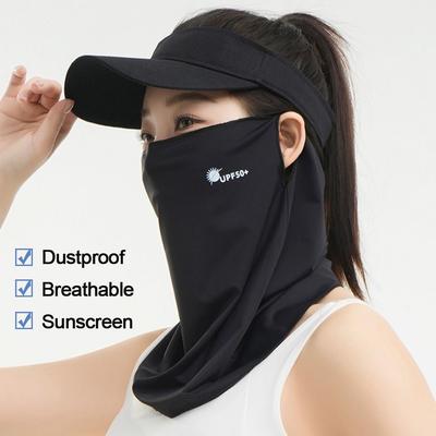 Women Breathable Sunscreen Face Veil Ice Silk Face Mask Sun Protection Neckline Face Cover Summer Cycling Hiking