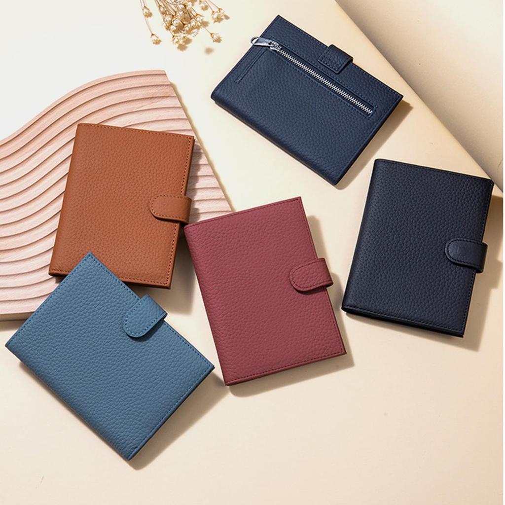 Bearneko Genuine Leather Bifold Passport Passport Passport Card Case with Multifunctional Storage Perfect for Domestic and International Travel