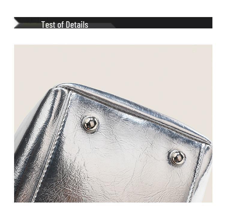 High-Gloss Dopamine Trend Tote: Mirror-Finish Textured Shell Handbag