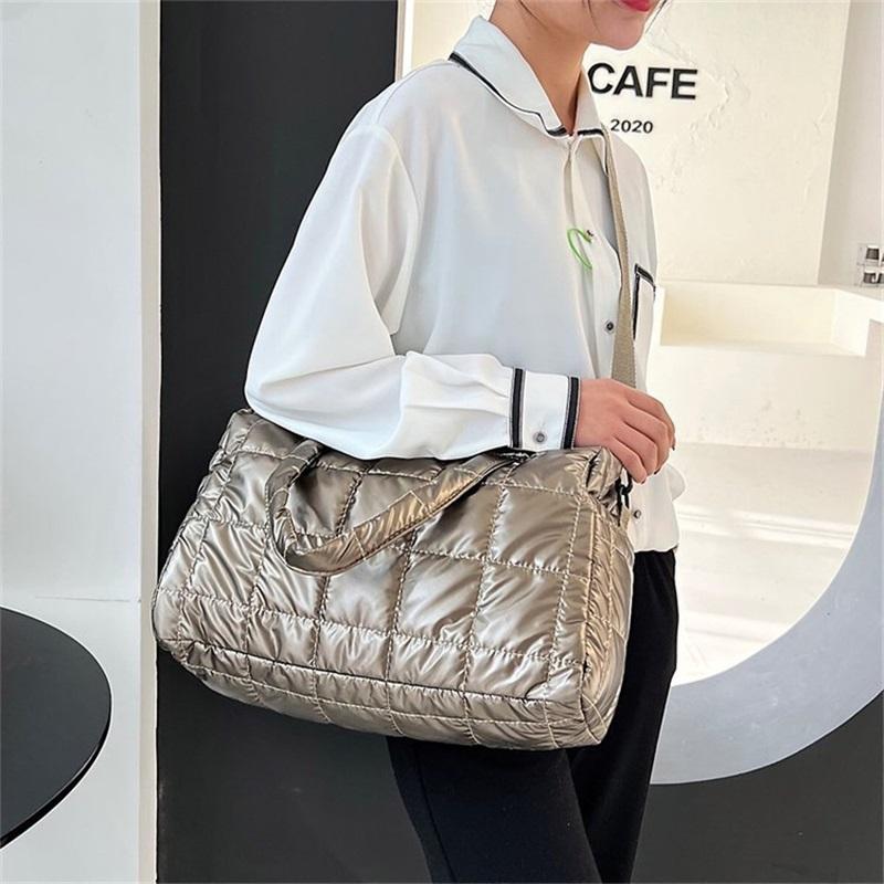 Large Capacity Women's Bag Lightweight Space Cotton Shoulder Crossbody Bag European American Down Bag For Women