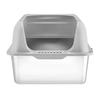 6 in Deep Cat Litter Box Odor-Free Litter Box with Filtering Foot Board